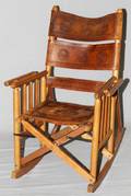 VINTAGE SOUTHWEST FOLDUP ROCKING CHAIR LEATHER