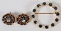 14KT GOLD SAPPHIRE BROOCH  EARRINGS W JACKETS