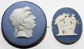 WEDGWOOD BLUE JASPER BROOCH AND PLAQUE 19TH C