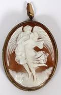 CARVED ALLEGORICAL CAMEO PENDANTBROOCH 19TH C