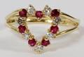 HENRY DUNAY GOLD DIAMOND  RUBY HEART RING
