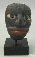 Carved and painted bust of a black man late 19th c