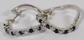 14KT WHITE GOLD SAPPHIRE  DIAMOND EARRINGS PAIR