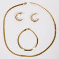 ITALIAN 14KT GOLD NECKLACE BRACELET and EARRINGS