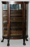 AMERICAN ANTIQUE OAK CHINA CABINET C1900