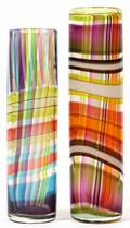 LEIGH TAYLOR WYATT BLOWN GLASS CYLINDRICAL VASES
