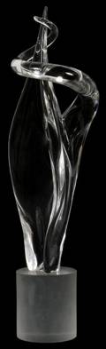 ELIO RAFFAELI MURANO CLEAR GLASS SCULPTURE