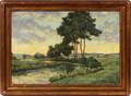 A POLCZECK OIL ON CANVAS SUMMER LANDSCAPE
