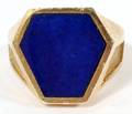14KT GOLD  LAPIS GENTLEMANS RING 16GR SIZE 9