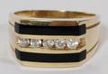 14KT GOLD ONYX  DIAMOND GENTLEMANS RING 115GR