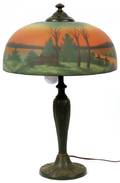 REVERSE PAINTED GLASS TABLE LAMP