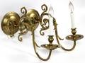 BRASS SINGLE ARM WALL SCONCES PAIR