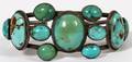 SW AMERICAN INDIAN SILVER TURQUOISE CUFF BRACELET