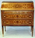 HEPPLEWHITE STYLE MARQUETRY DROP FRONT DESK
