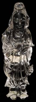 CHINESE CRYSTAL QUARTZ FIGURE OF GUANYIN C 1900