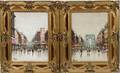 P VERNET OILC PAIR PARIS STREET SCENE