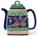 CHINESE WANCI HAND PAINTED POTTERY TEAPOT 18TH
