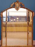 FRENCH GILT WOOD WALL MIRROR C1900