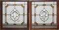 LEADED AND BEVELED GLASS WINDOWS PAIR