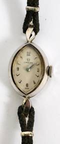 14KT WHITE GOLD OMEGA LADIES WRISTWATCH
