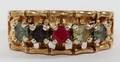 14 KT GOLD AND MULTICOLOR GEM STONE RING