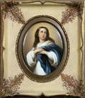 KPM PORCELAIN OVAL PLAQUE THE VIRGIN MARY