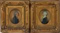 GERMAN COLORED WAX MINIATURE PORTRAITS 2 19TH C
