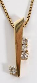 YELLOW GOLD  DIAMOND PENDANT NECKLACE 86GR