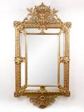 19th C Ornate Carved Gilt Wood Mirror