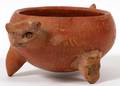 PRECOLUMBIAN POTTERY CAT HEAD BOWL