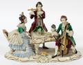 FRANKENTHAL DRESDEN LACY PORCELAIN FIGURAL PLATEAU