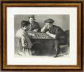 NICOLAS CIKOUSKY B  W LITHO THE CHESS PLAYERS