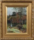 JACOBY OIL ON CANVAS 1890 THE FARM BROOK