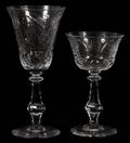 CUT CRYSTAL WATER AND WINE STEMWARE 14 PCS