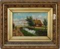 GEO POGGENBEEK OIL DUTCH CANAL SCENE