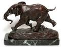AFTER BARYE BRONZE SCULPTURE ELEPHANT IN STRIDE