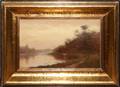GEORGE F SCHULTZ OIL ON BOARDMASONITE LANDSCAPE