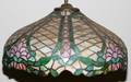 VINTAGE LEADED GLASS HANGING LAMP