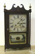 Connecticut Federal mahogany pillar and scroll clock ca 1815