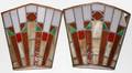 LEADED GLASS WALL SCONCE SHADES 6 PCS
