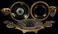 GILT RIM GLASS WARE  STEMWARE 59 PIECES