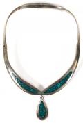NAVAJO STERLING SILVER  TURQUOISE NECKLACE