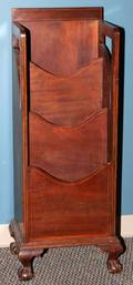UPRIGHT MAGAZINE STAND MAHOGANY FRUITWOOD INLAY