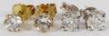 TWO PAIR DIAMOND STUD EARRINGS