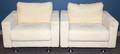 KNOLL INFLUENCED MODERN FABRIC ARMCHAIRS PAIR