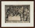 FRENCH ENGRAVING BAKERY KITCHEN WITH HEARTH