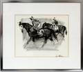 LITHOGRAPH HORSES RACING