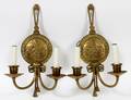 FRENCH BRASS SCONCES PAIR