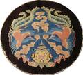 ANTIQUE CHINESE ROUND RUG HAND WOVEN WOOL