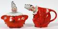 ROYAL BAYREUTH CLOWN FIGURAL SUGAR BOWL CREAMER
